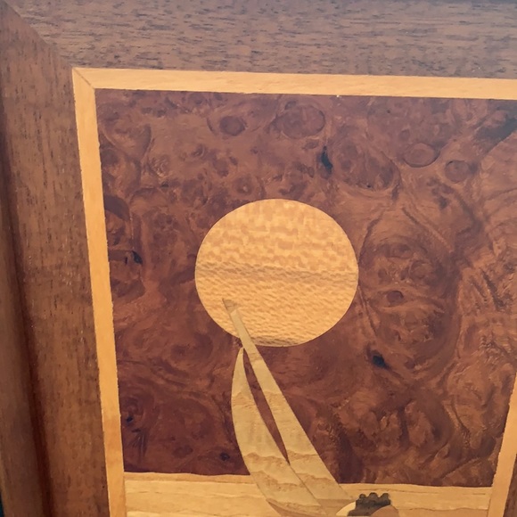 Marquetry Sailing Picture. Inlaid Woods